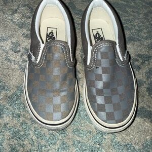 Vans Kids Slip-On Checkerboard Sneakers - Gray